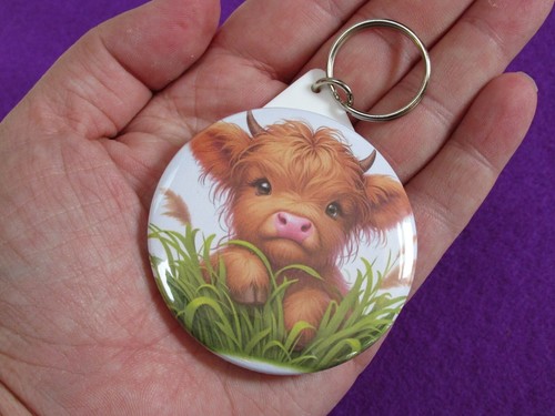 Highland cow keyring cute - |,