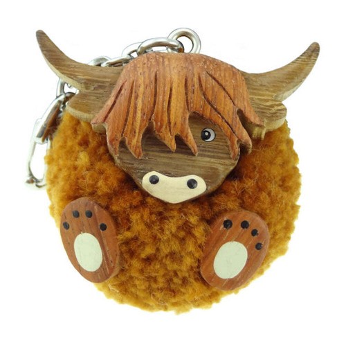 Orange brown pom - brown,