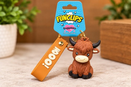 Funclips highland cow keyring - funclips,