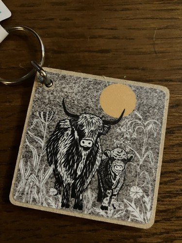 Highland cow keyring made in - highland,