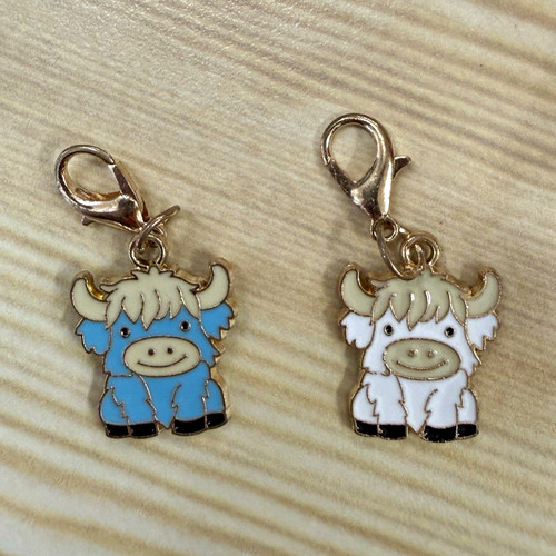 Enamel highland cow keyring - 2x,