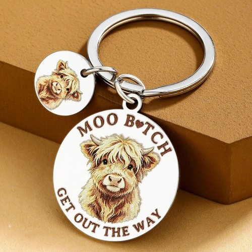 Cute highland cow keychain - cute,