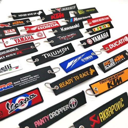 Racing tag style keychain key - keychain,