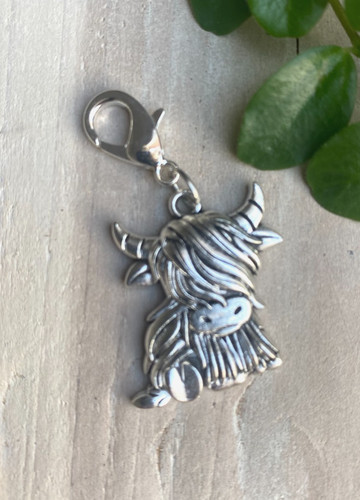 Highland cow clip charm - highland, on