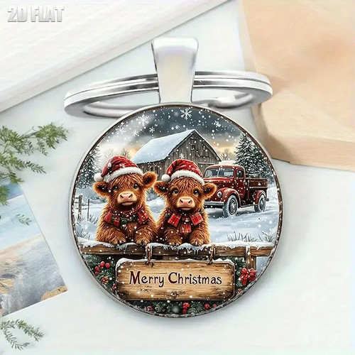 Christmas highland cow - christmas, cute