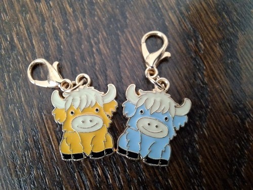 Highland cow metal enamelled - metal,