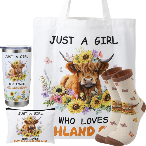 Highland cow gift set tumbler - highland,
