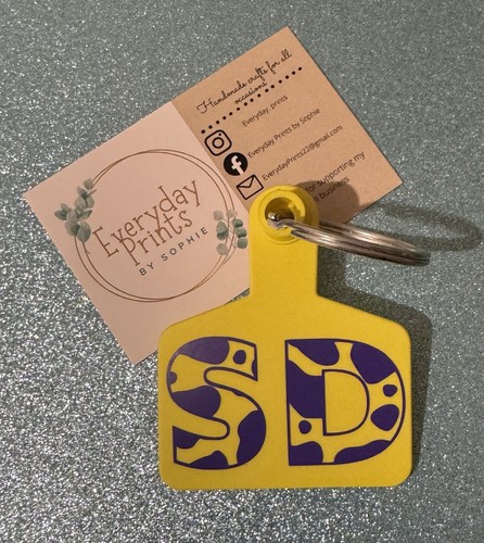 Cow tag keyrings - tag,