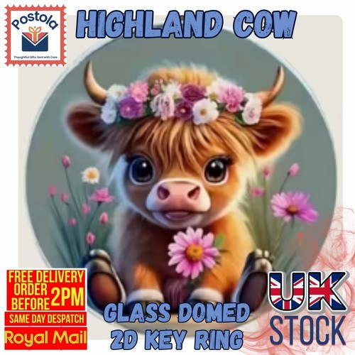 Highland cow glass domed - highland,