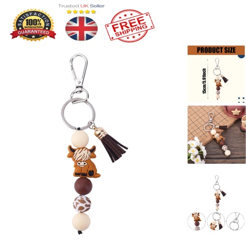 Silicone highland cow keyring - silicone,