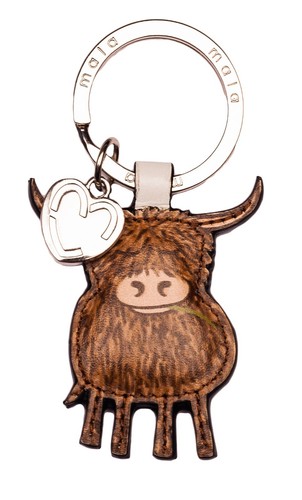 Highland cow leather keyring - highland,