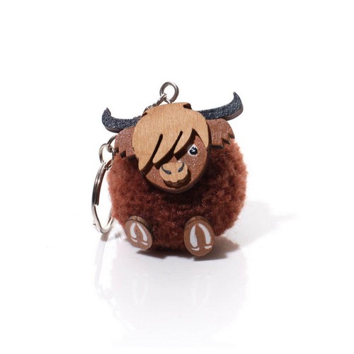 Super cute wooden face - face, pom