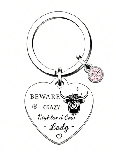 Funny highland cow keychain - cow,