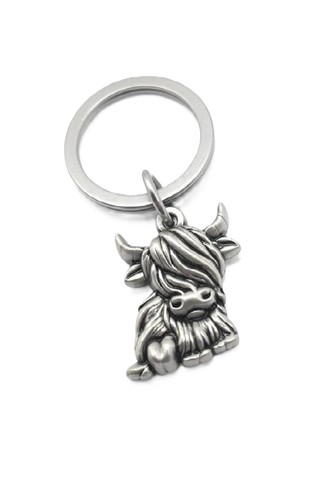 4trails highland cow - highland, keyring