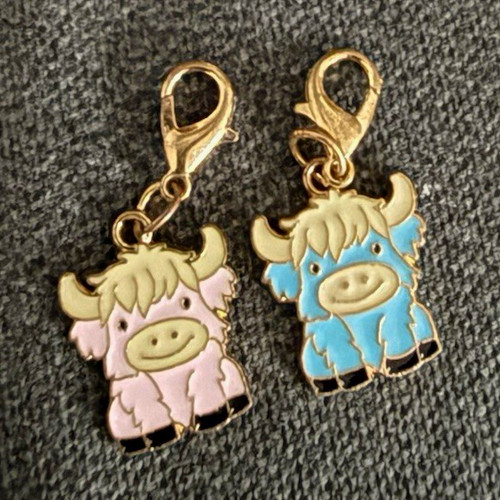 Cow metal enamel - 2x, keyring