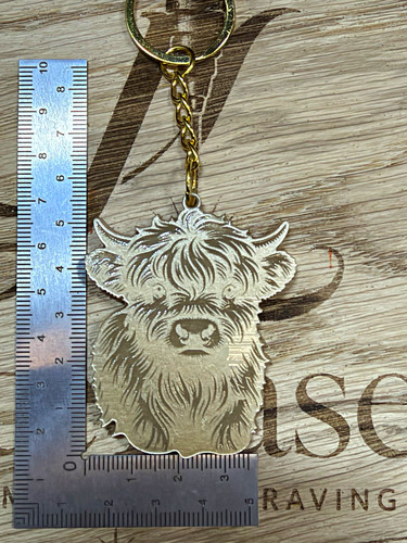 Highland cow head keyring - cow,