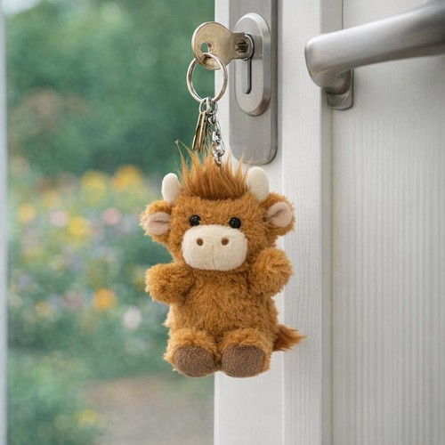 Highland cow keyring gift - highland,