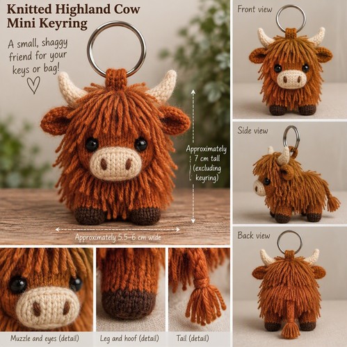 Highland cow knitting pattern - cow,