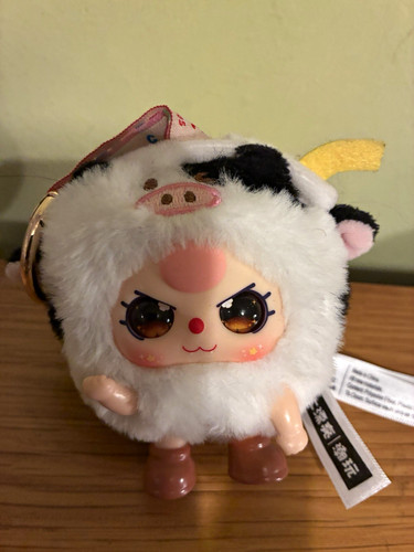 Plush cow keyring keychain - keyring,