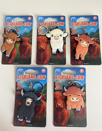 Highland cow bundle - 6, keyring