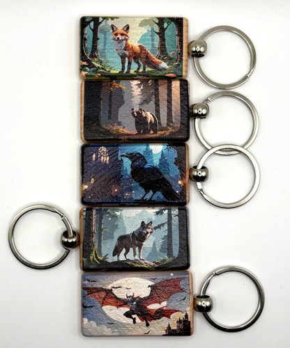 Fully custom wooden keyring - wooden,
