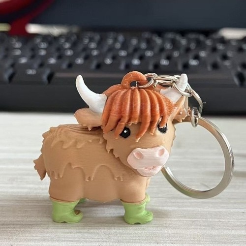 Highland cows keychain - keychain, cute