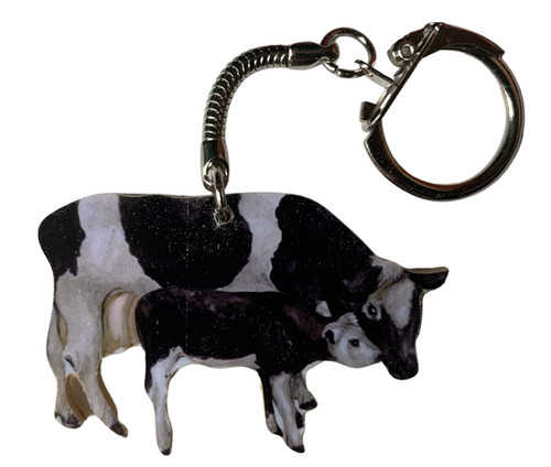 Cow and calf keyring - and,